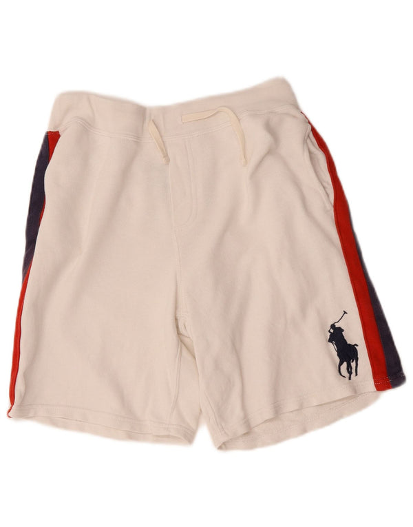 Chłopięce spodenki sportowe Polo Ralph Lauren 14-15 lat, duże, białe, z blokami kolorów