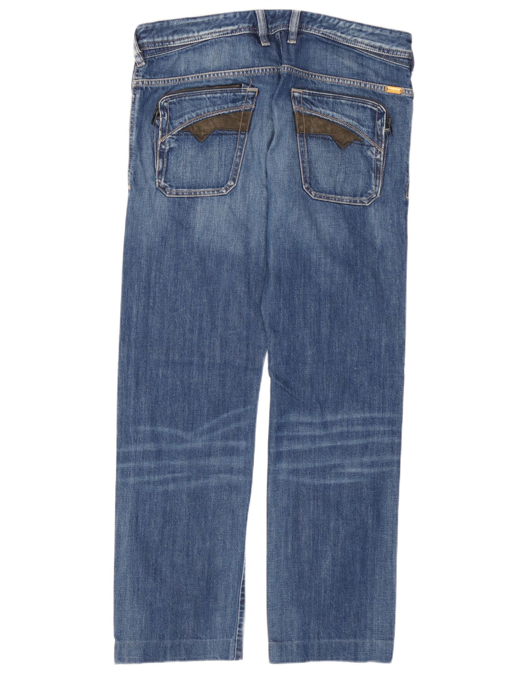 Diesel Męskie Poiak Straight Jeans W33 L30 Niebieskie Bawełniane
