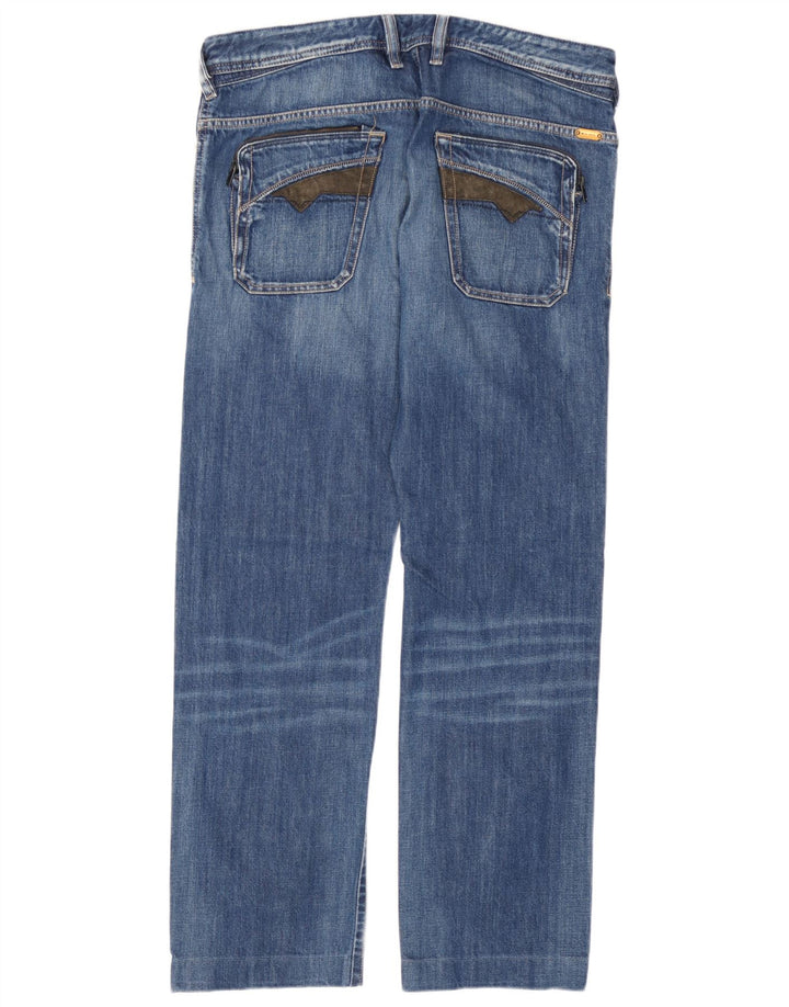 Diesel Męskie Poiak Straight Jeans W33 L30 Niebieskie Bawełniane