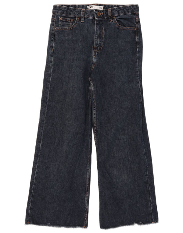 Damskie jeansy Zara Crop Wide Leg EU 40 Medium W30 L25 Niebieskie bawełniane