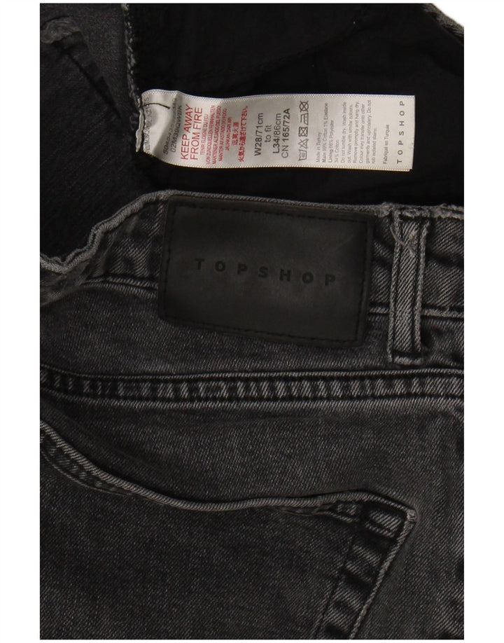 TOPSHOP Womens Slim Jeans W28 L29 Grey Cotton