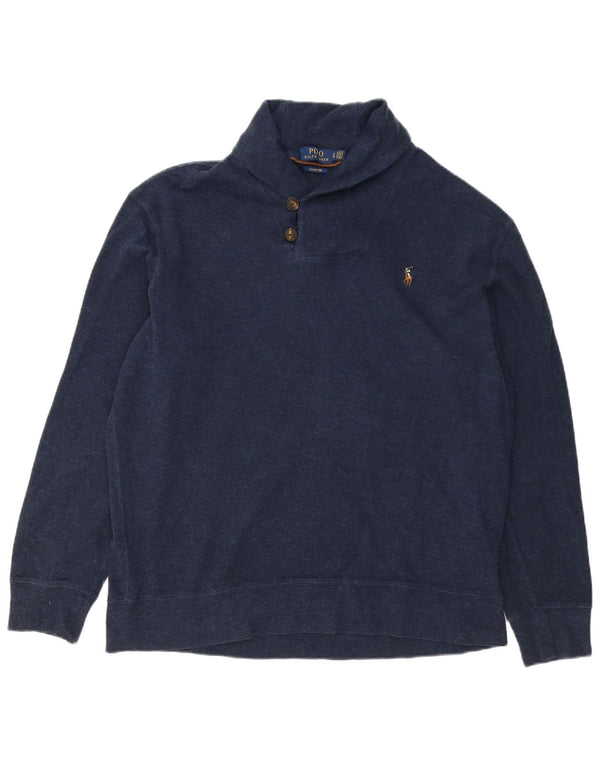 Polo Ralph Lauren Męski sweter z szalowym dekoltem XL, granatowy, bawełniany