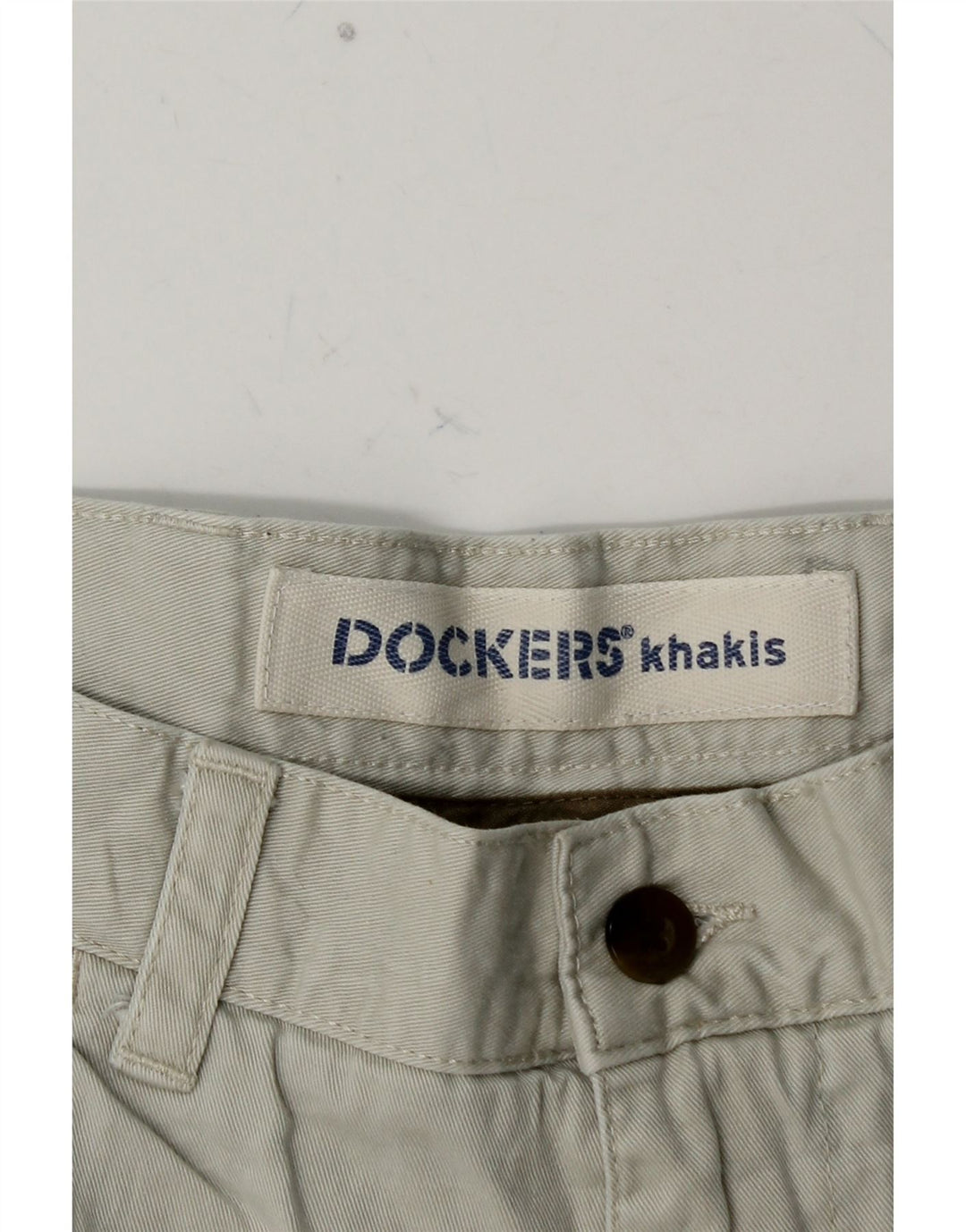 Męskie spodenki chino DOCKERS W34 w kolorze khaki, duże, niebieskie, bawełniane