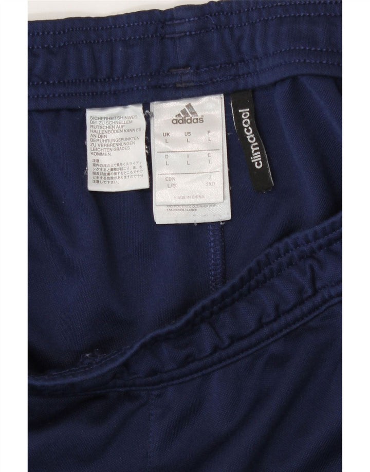 Męskie spodnie dresowe Adidas Climacool, duże, granatowe, z blokami kolorów
