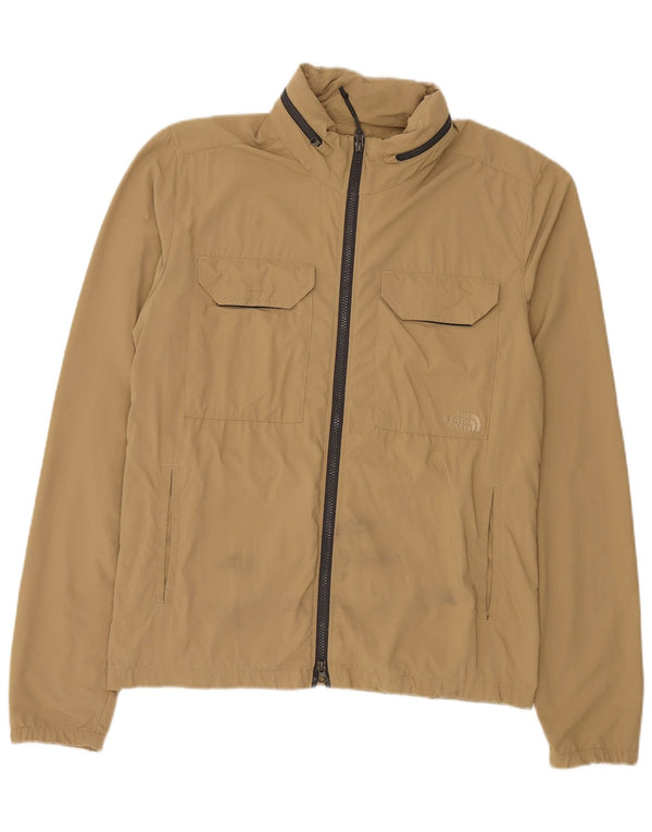 The North Face Mens Hooded Loose Fit Rain Jacket UK 36 Small Beige Nylon