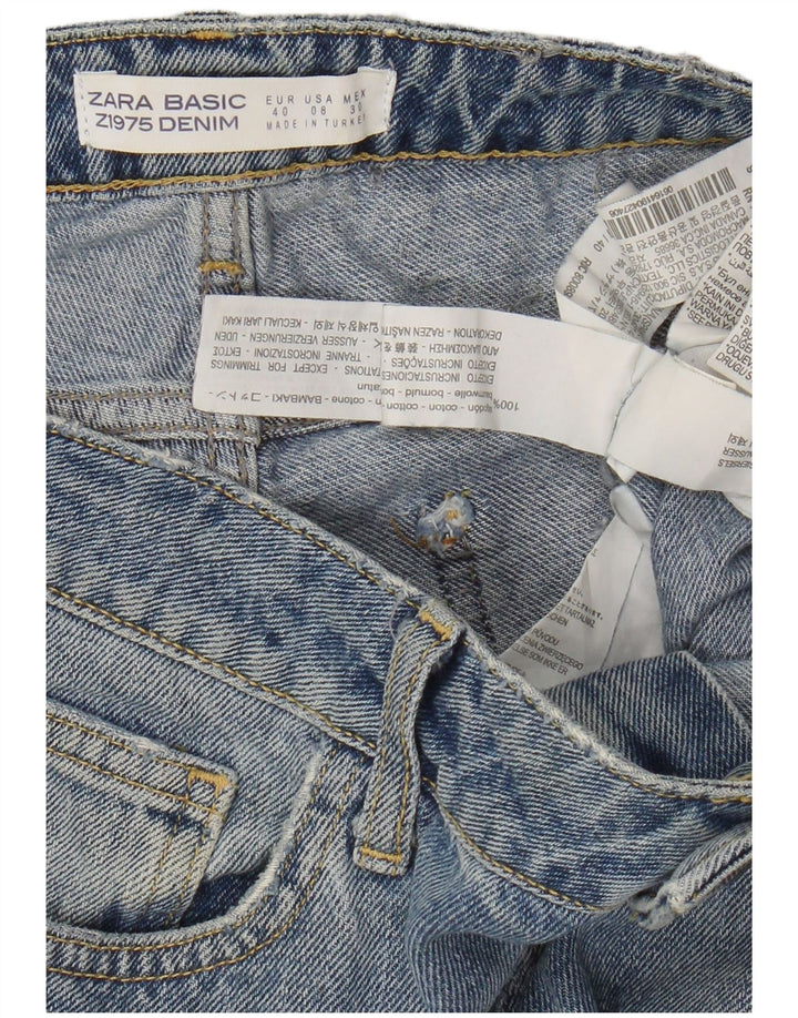 Damskie jeansy Zara Graphic Cropped EU 40 Medium W30 L26 Niebieskie kropki, bawełniane