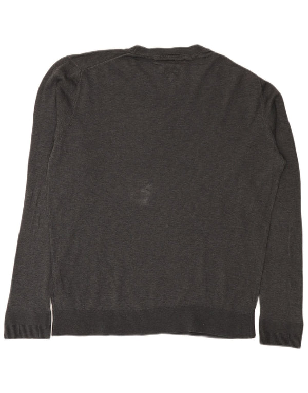 Męski sweter z okrągłym dekoltem Tommy Hilfiger XL, szara bawełna