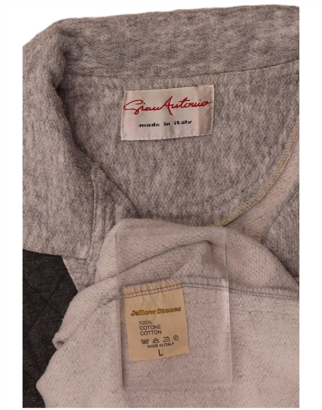 Męska bluza z kapturem w stylu VINTAGE, duża, szara, z blokami kolorów, bawełniana