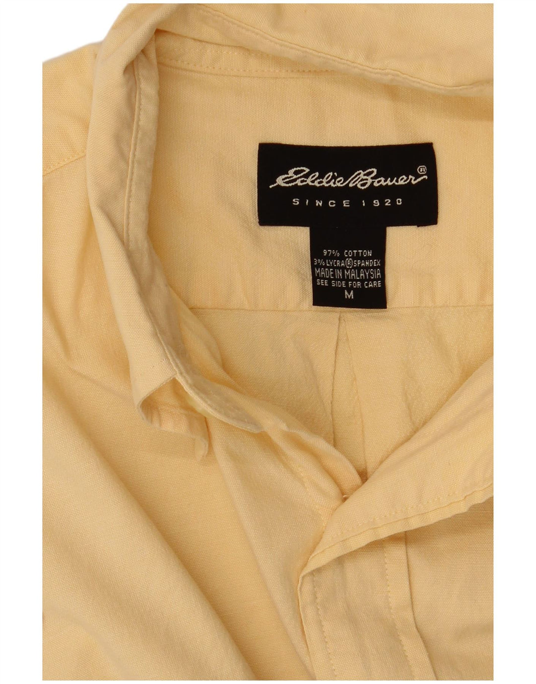 Koszula męska z krótkim rękawem Eddie Bauer, średnia żółta bawełna