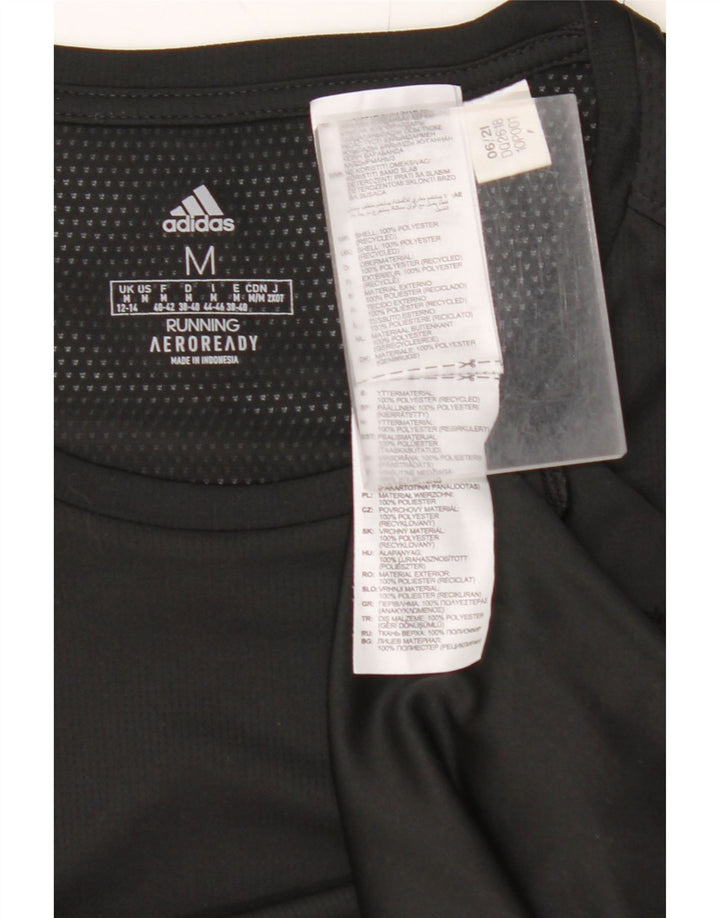 Damska koszulka ADIDAS Aeroready Top UK 12/14 Średni czarny poliester