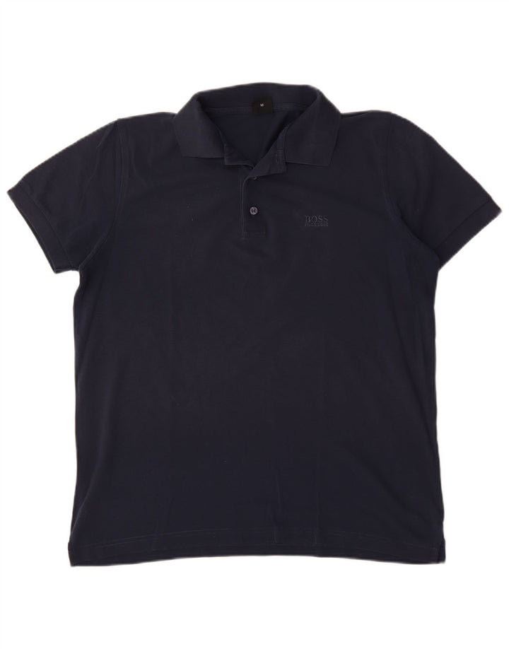 Męska koszulka polo Hugo Boss, średnia, granatowa, bawełniana
