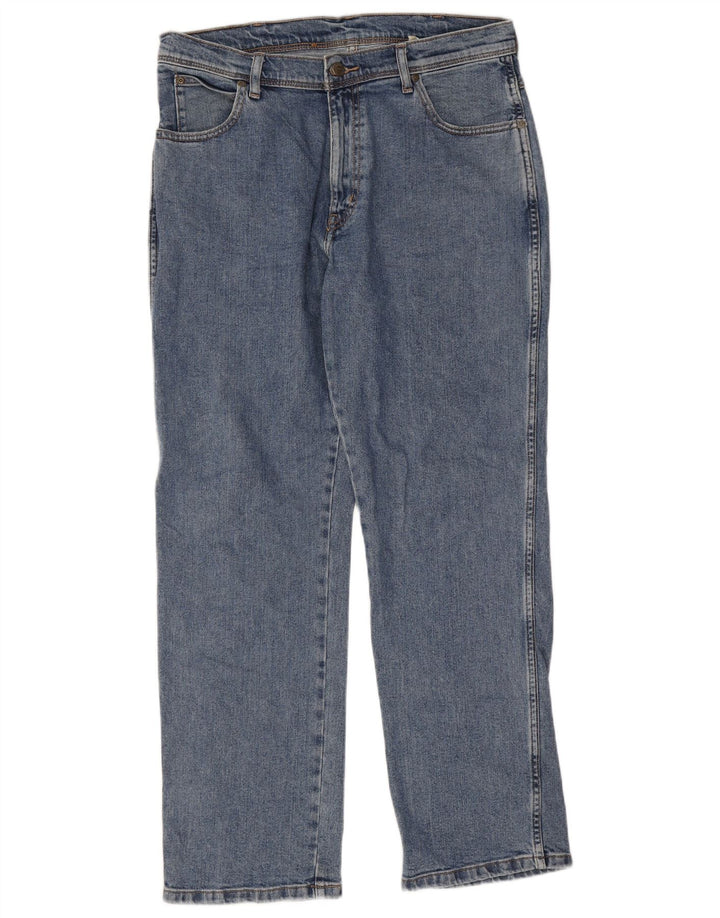 Męskie jeansy Wrangler o prostym kroju W34 L30, niebieskie, bawełniane