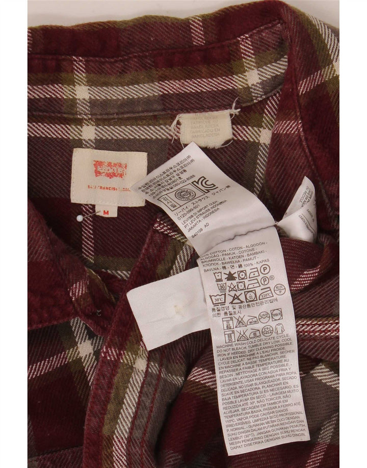 Męska koszula flanelowa Levi's, bawełniana w średnią bordową kratkę