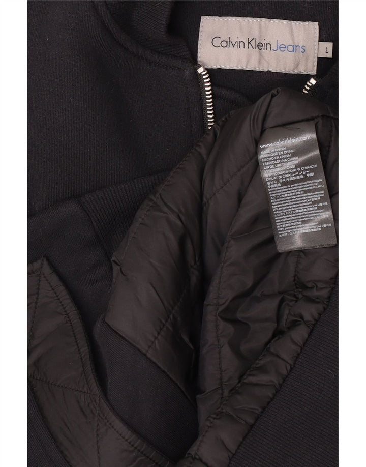 Męska kurtka bomberka Calvin Klein Jeans UK 40, duża, czarna, bawełniana