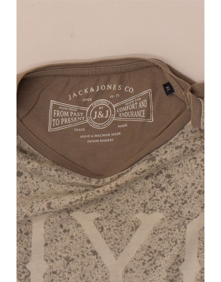 Męski T-shirt z grafiką Jack & Jones, rozmiar XL, szary