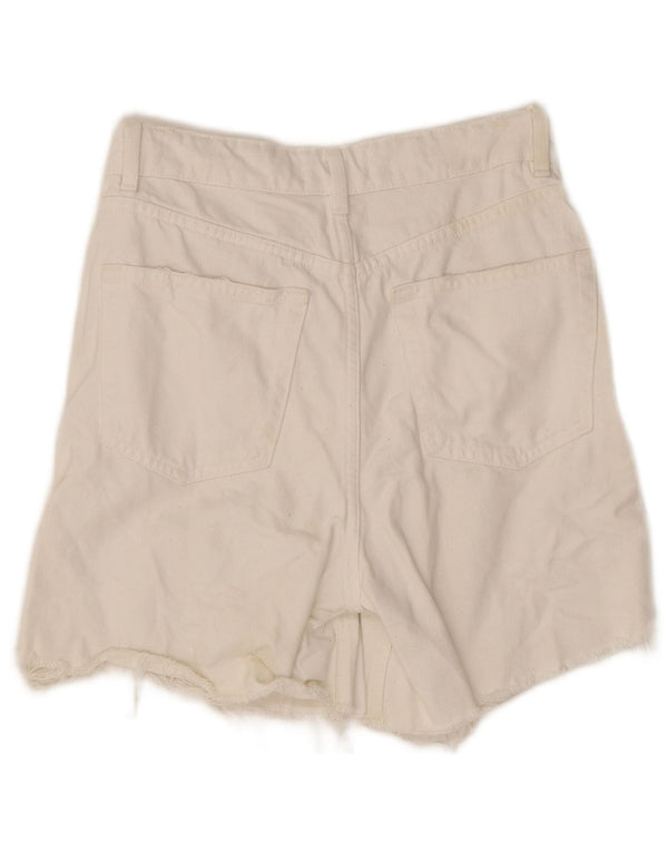 Damskie spodenki jeansowe Zara w trudnej sytuacji EU 36 XS W26, biała bawełna