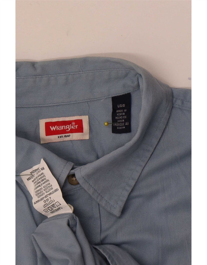 Męska koszula z krótkim rękawem Wrangler, duża, niebieska, bawełniana