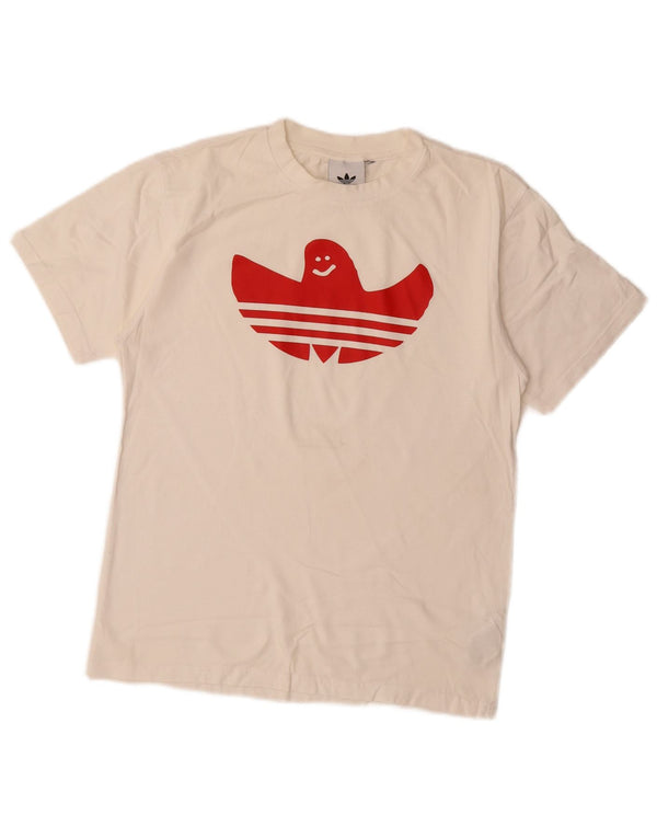 Męska koszulka z grafiką Adidas, mała, biała