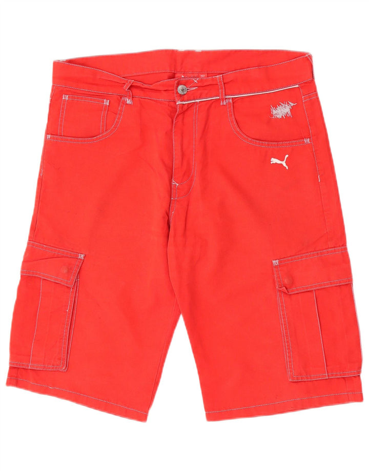 Męskie spodenki cargo Puma W34, duże, czerwone, bawełniane