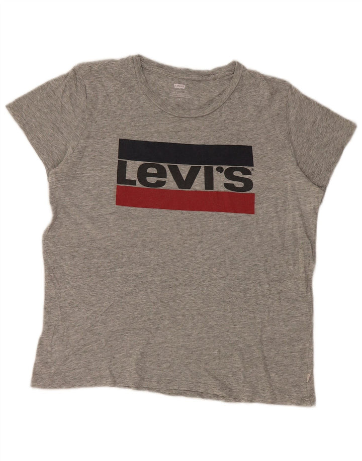 Damska koszulka z grafiką Levi's Top UK 14, średnia szara bawełna