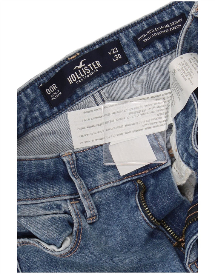 HOLLISTER Damskie jeansy skinny z wysokim stanem US 00 2XS W23 L30 Niebieskie bawełniane