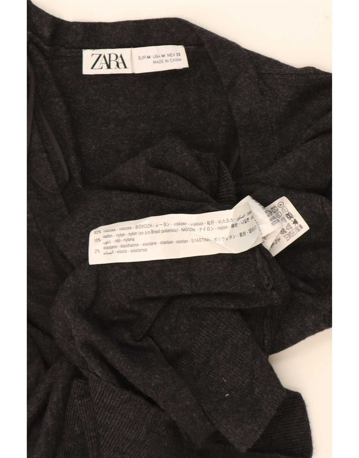 Sweter damski Zara Cardigan UK 12 Średni szary wiskoza
