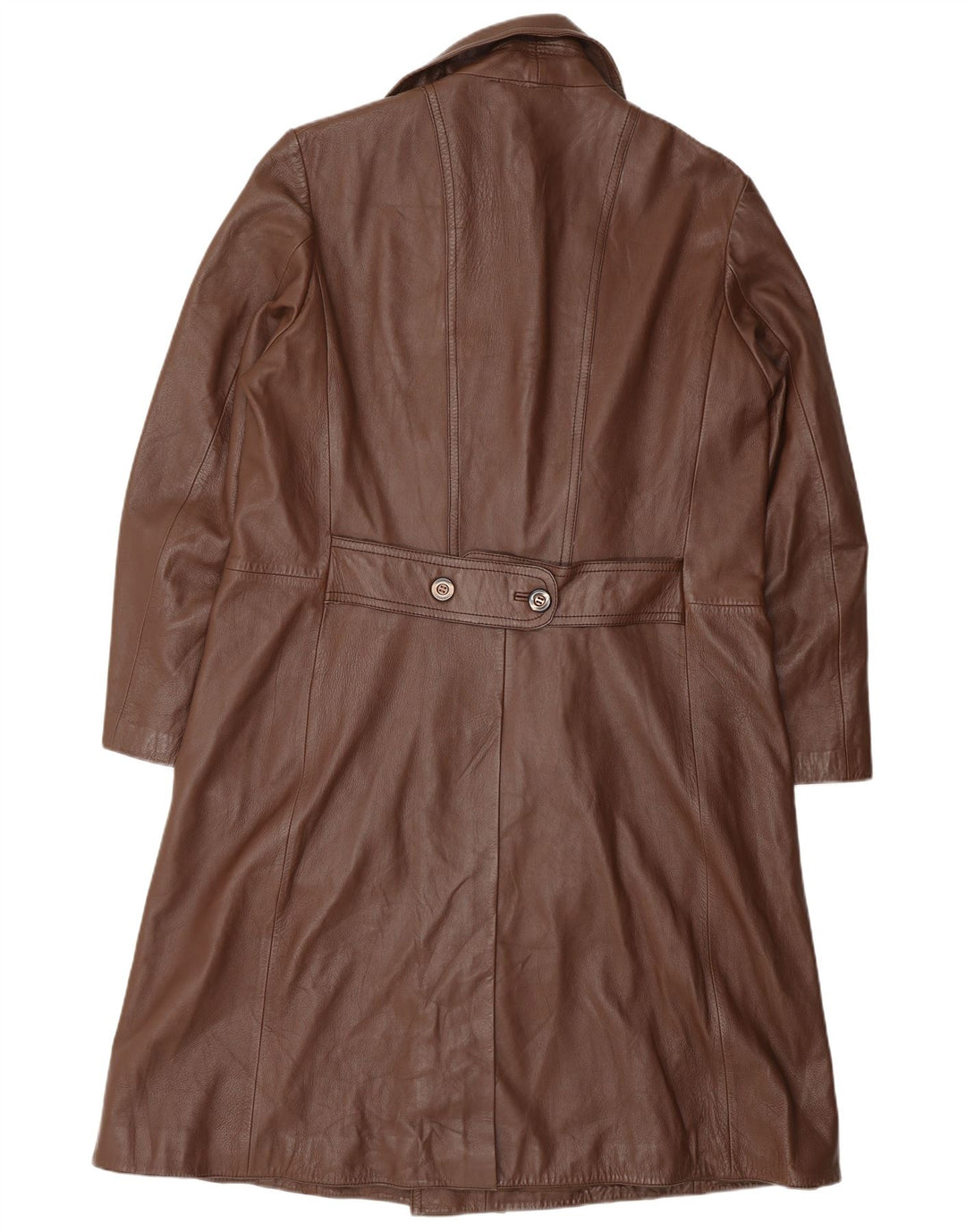 Męski płaszcz skórzany VINTAGE UK 38 Średni brązowy skórzany