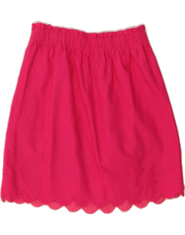 J. CREW Womens A-Line Skirt US 4 Small W26  Pink Linen Vintage J. Crew and Second-Hand J. Crew from Messina Hembry 