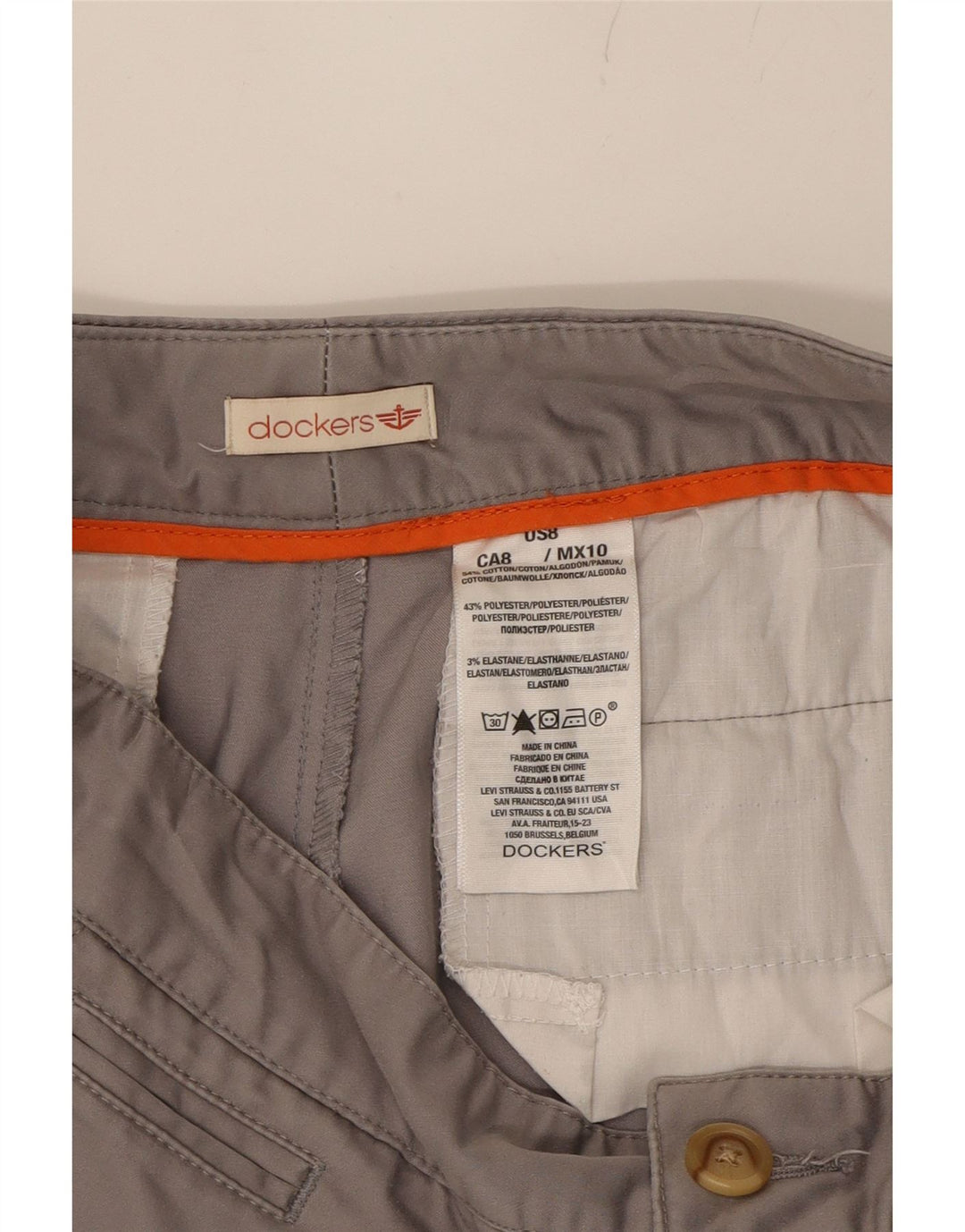 DOCKERS Womens Chino Shorts US 8 Medium W30 Grey Cotton Vintage Dockers and Second-Hand Dockers from Messina Hembry 