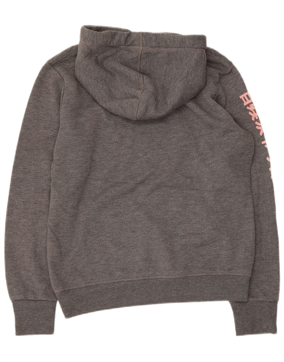 Damski sweter z kapturem i grafiką SUPERDRY UK 14, średni szary poliester