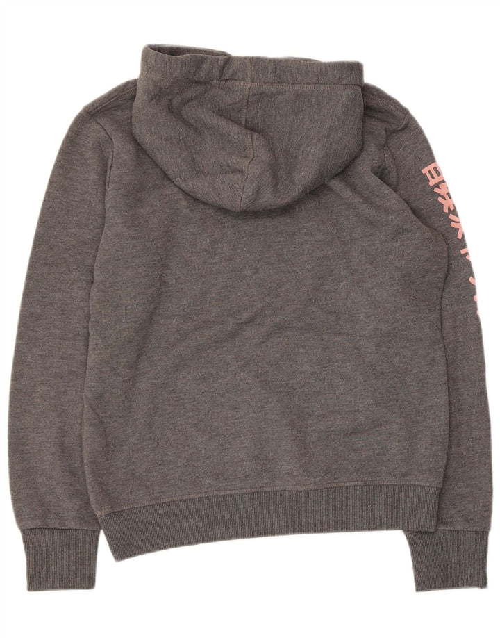 Damski sweter z kapturem i grafiką SUPERDRY UK 14, średni szary poliester