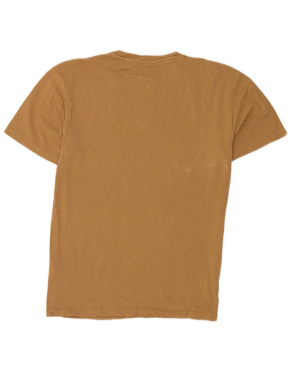 T-shirt męski Tommy Hilfiger, mały, brązowy, bawełniany