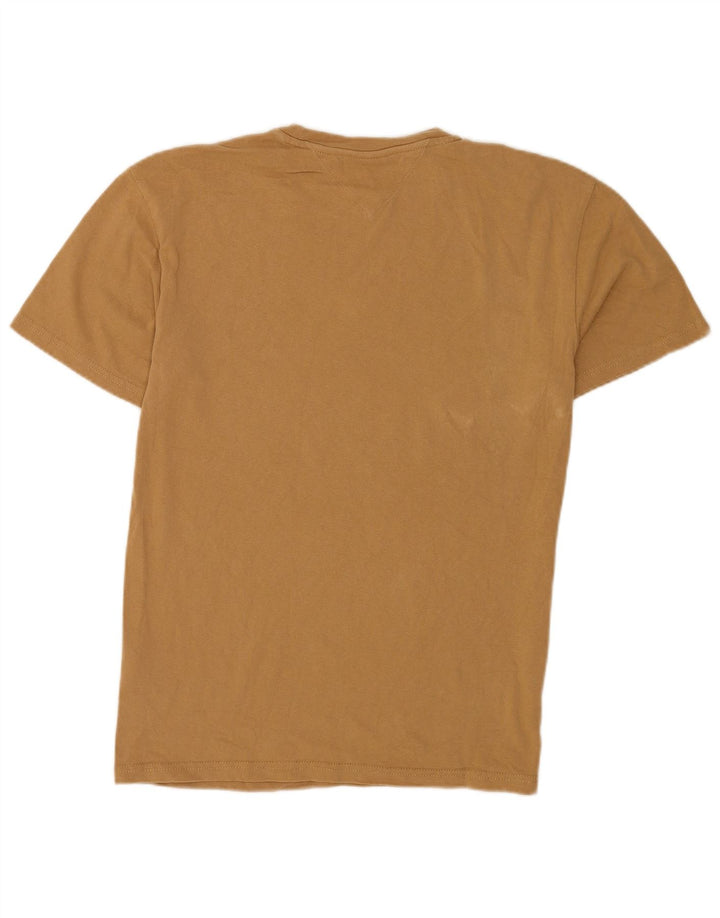 T-shirt męski Tommy Hilfiger, mały, brązowy, bawełniany
