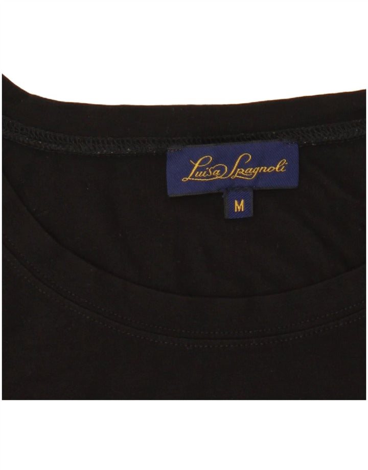 Damska koszulka graficzna Luisa Spagnoli Top UK 14 Medium Black