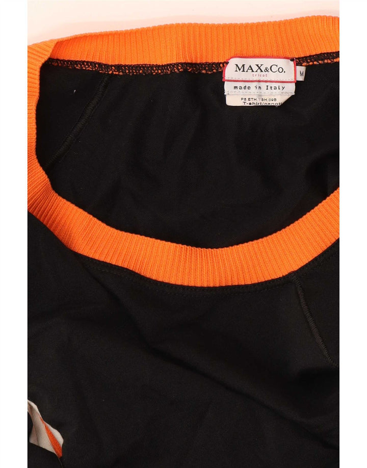 Damski top z odkrytymi ramionami Max & Co. UK 12, średni czarny, blok kolorów