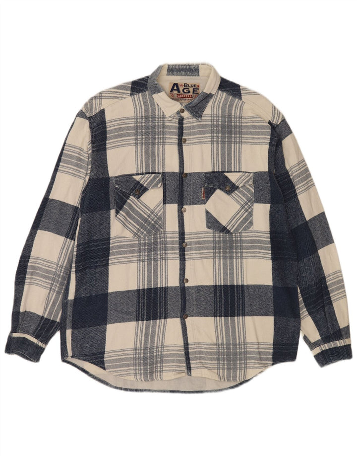 Męska koszula flanelowa Carrera XL w niebieską kratkę
