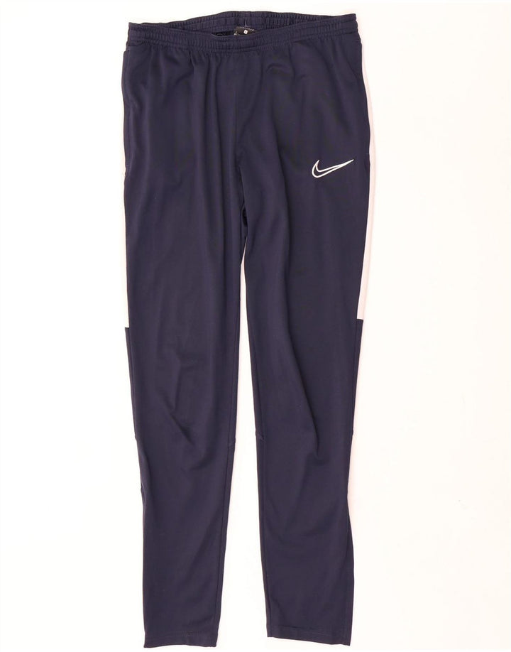 Męskie spodnie dresowe Nike Dri Fit, małe, granatowe, z poliestru w blokach kolorów