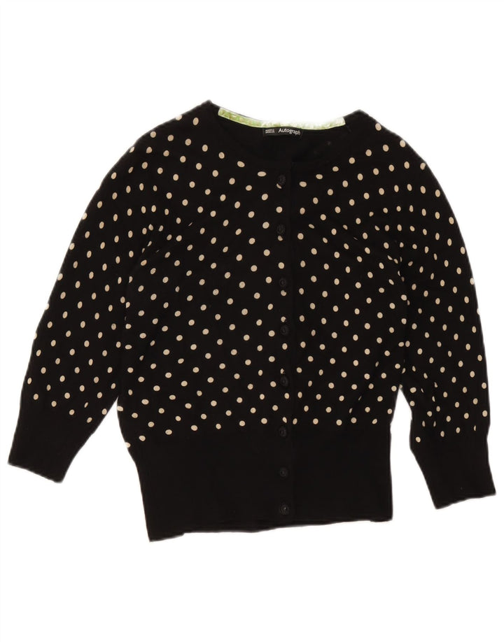 Marks & Spencer Damski sweter rozpinany z autografem UK 14, średni czarny