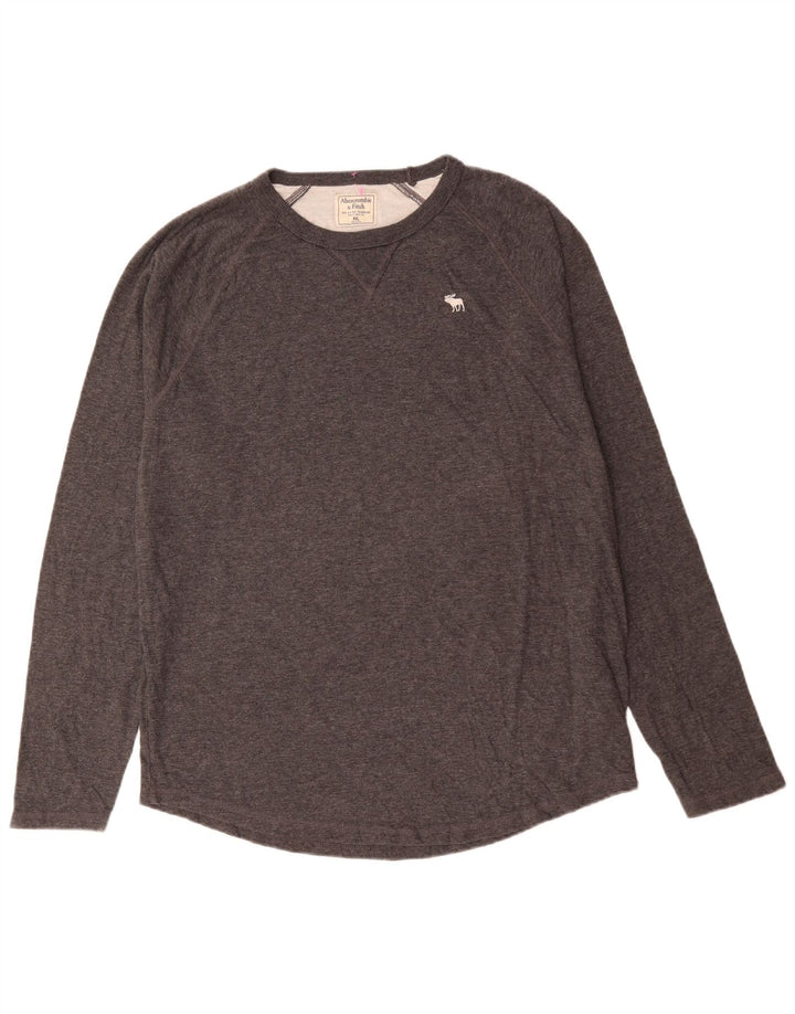 Męski top z długim rękawem Abercrombie & Fitch, 2XL, szary, bawełniany