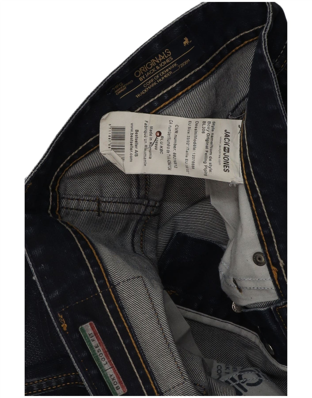 Męskie luźne dżinsy Jack & Jones Roxy W33 L29 Granatowa bawełna