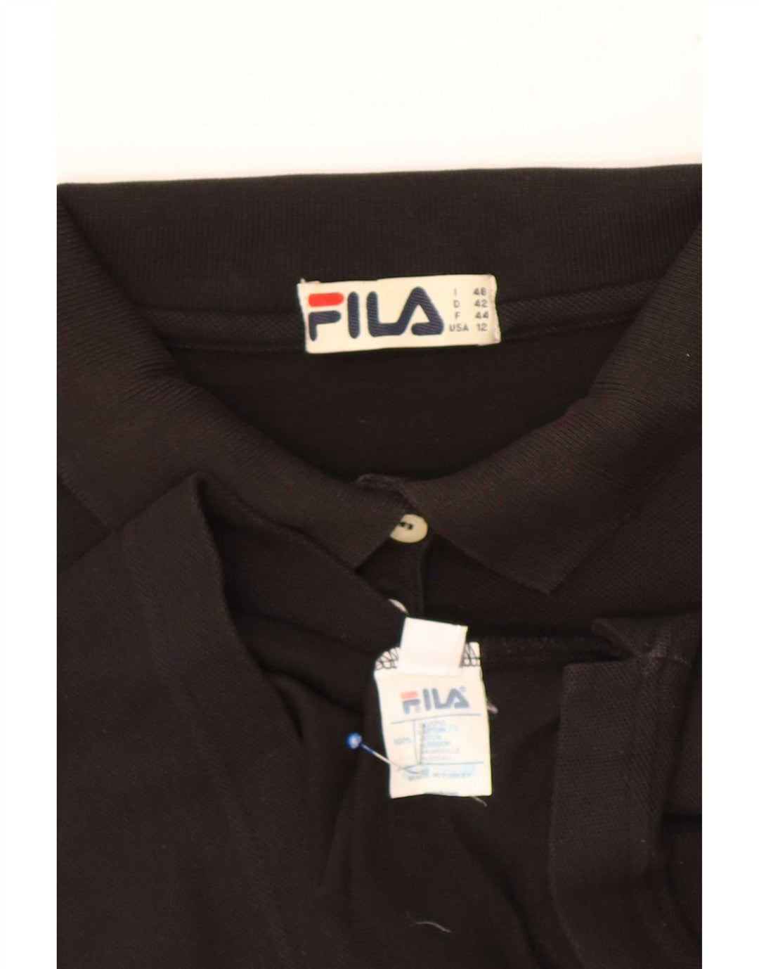 Damska koszulka polo Fila IT 48 XL, czarna bawełna