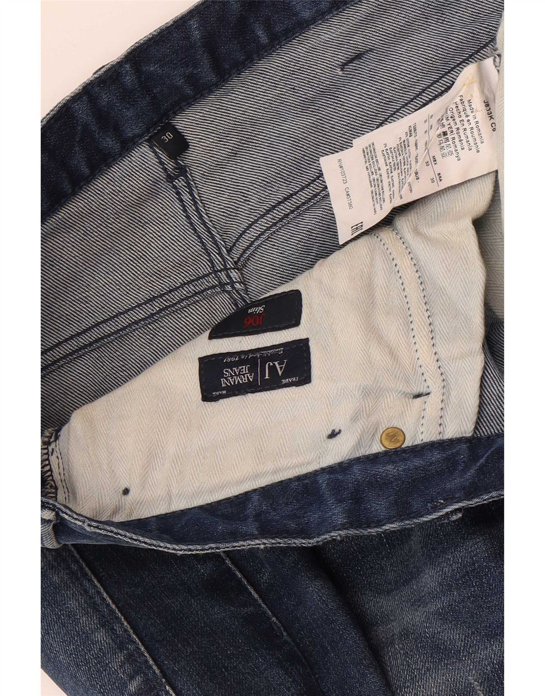 Męskie jeansy Armani Slim W30 L30 Niebieskie bawełniane