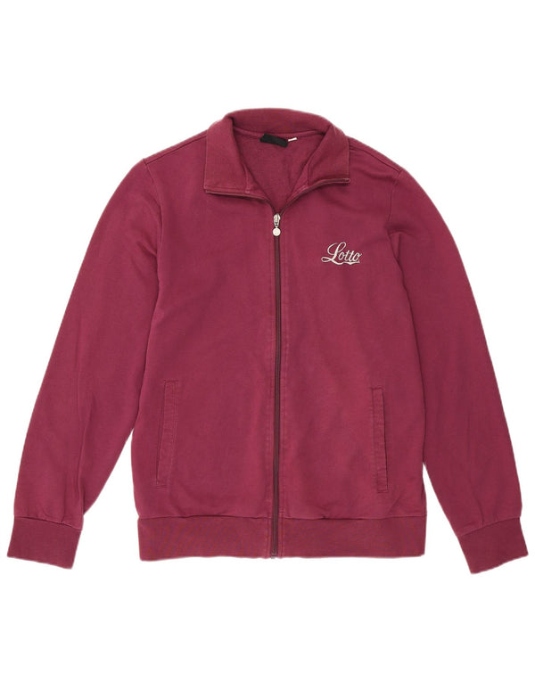 Damska kurtka dresowa Lotto Graphic UK 14, duża, bordowa bawełna