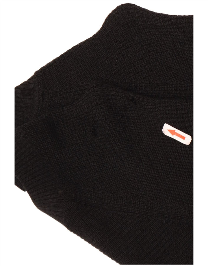Męski sweter z okrągłym dekoltem Calvin Klein Jeans, mały, czarny, wełniany