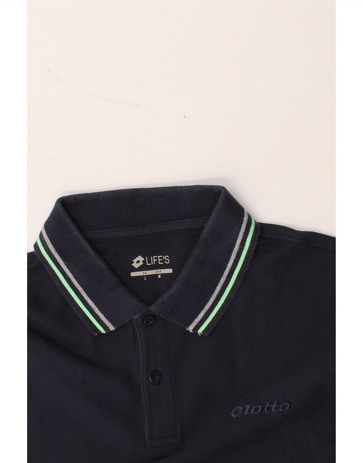 LOTTO Mens Polo Shirt Large Navy Blue Vintage Lotto and Second-Hand Lotto from Messina Hembry 