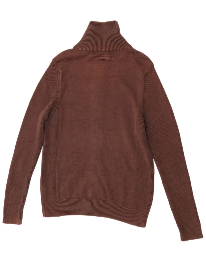Męski sweter Zara, duży, brązowy, bawełniany