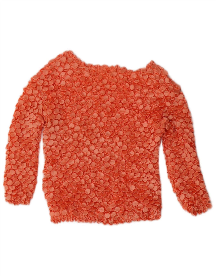 Vintage damska bluzka z krótkim rękawem 3/4, UK 10, mały, czerwony poliester