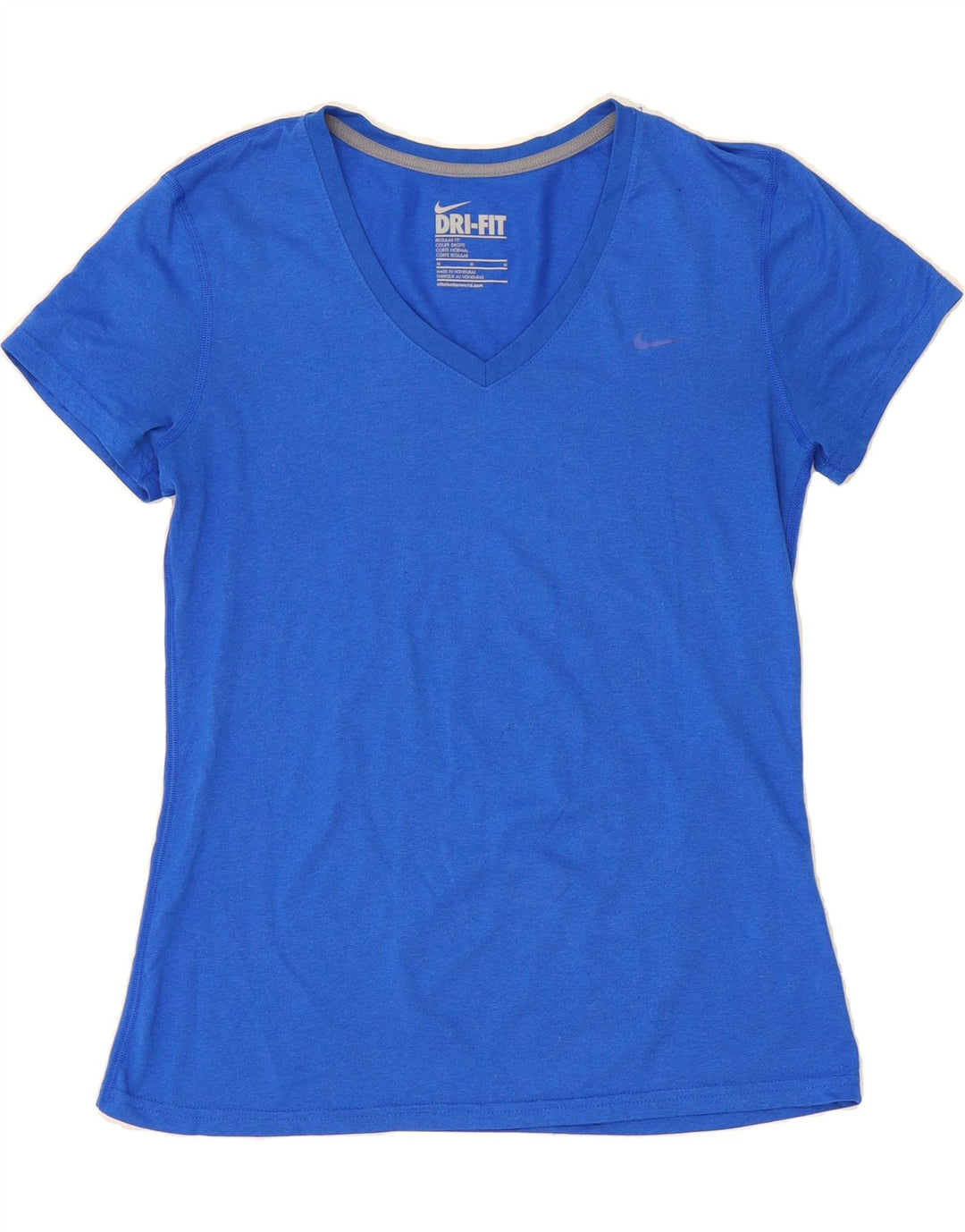 Damska koszulka NIKE Dri Fit o regularnym kroju, UK 12, średni niebieski poliester