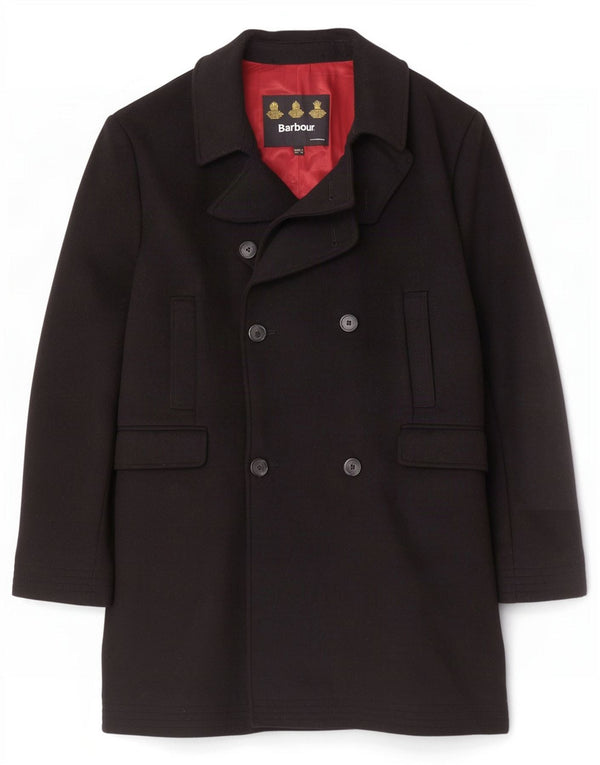Płaszcz męski dwurzędowy Barbour UK 44 2XL Czarna wełna