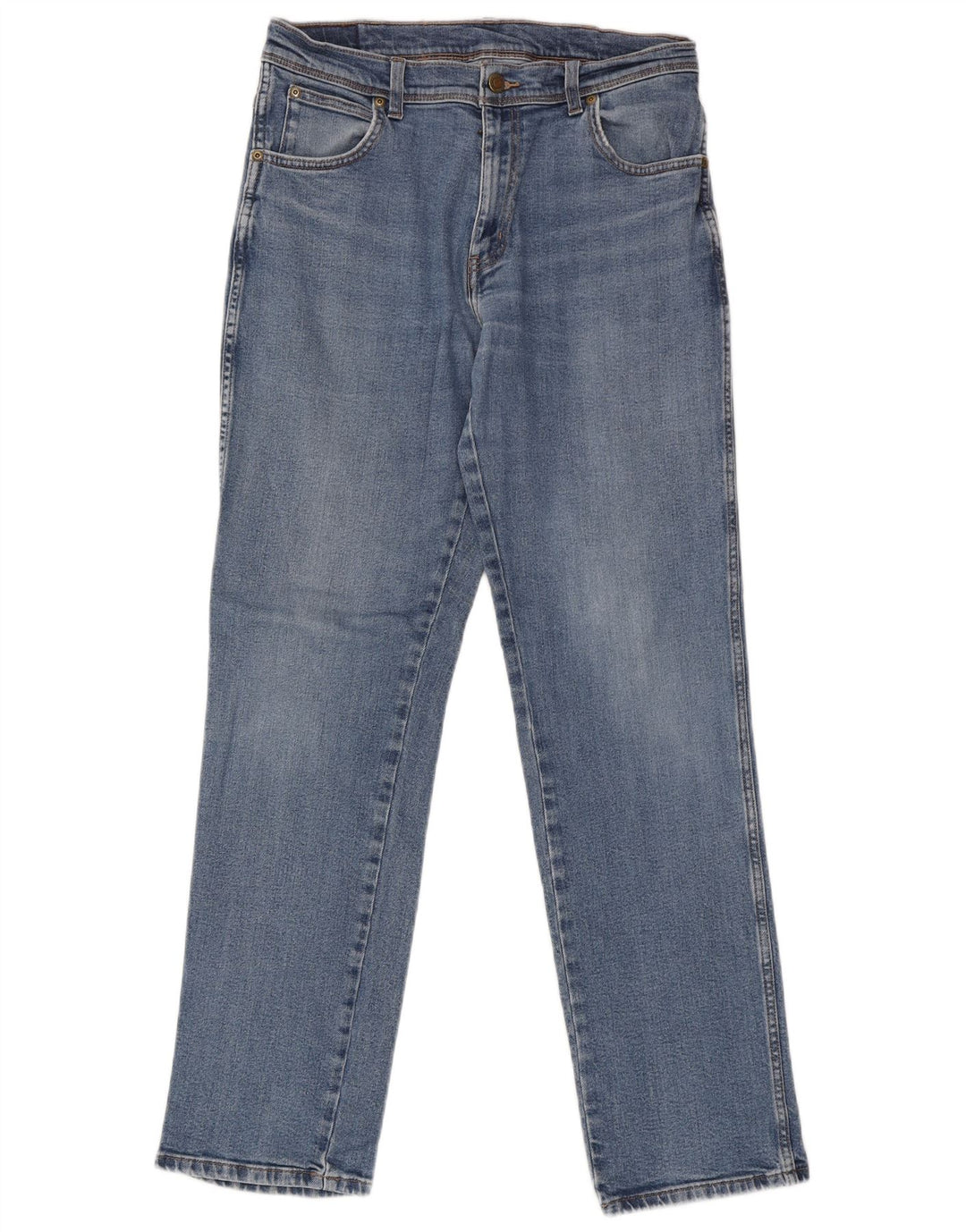 Wrangler Męskie proste dżinsy W33 L34 Niebieskie bawełniane